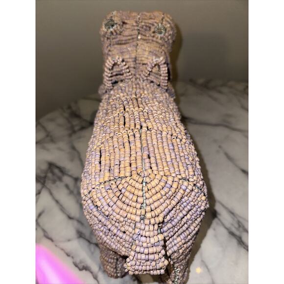 Pottery Barn Kids Moo Deng Handmade Hippo Coconut Tree Bead 17" Hippopotamus - Picture 6 of 15